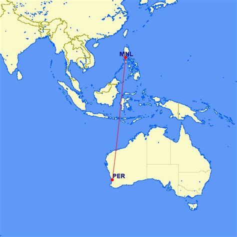 Manila, Philippines to Perth, Australia .